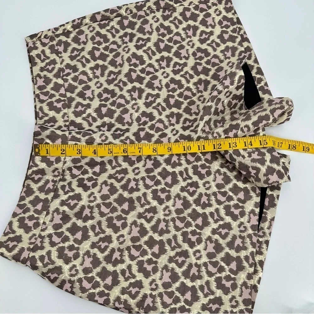 J.Crew Trouser Shorts Metallic Gold Leopard Jacquard High Waist Side Zip Size 12